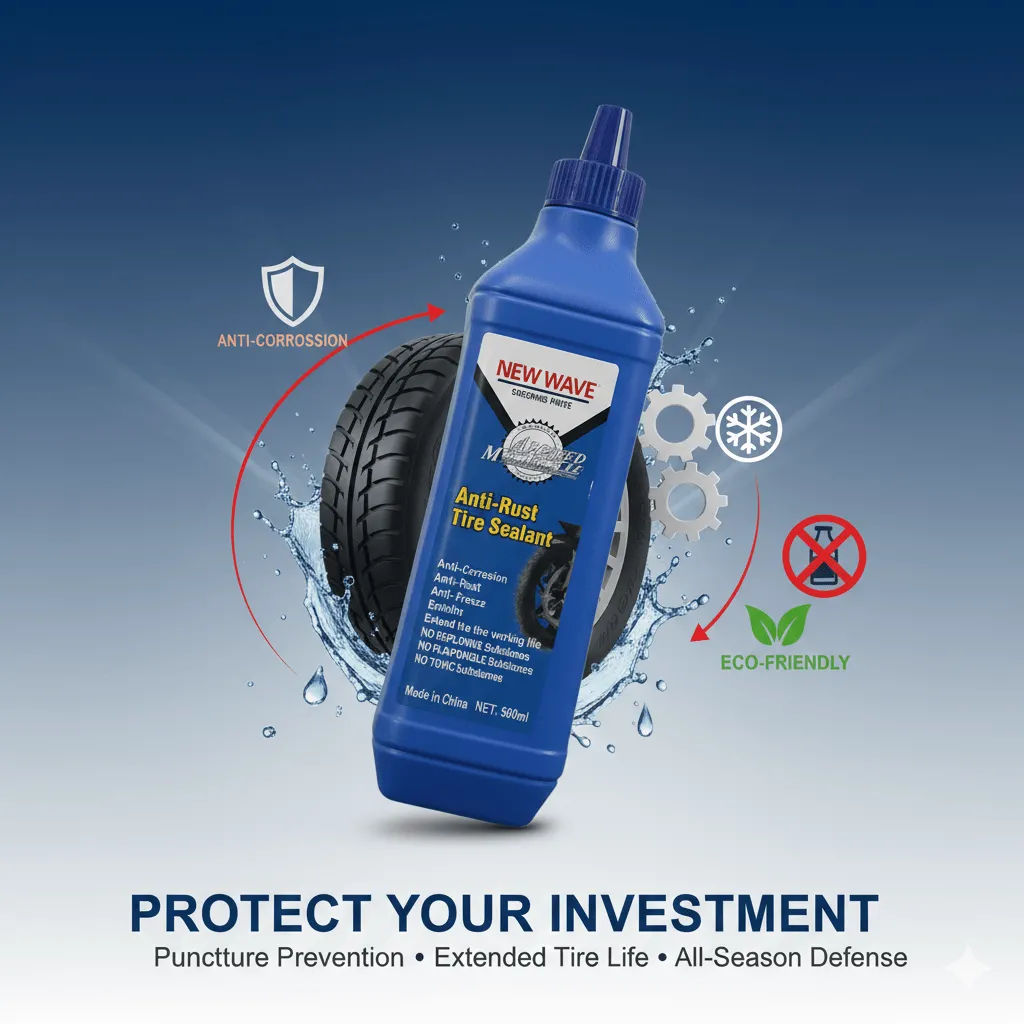 Liquide anti-crevaison pour pneu moto tubeless, solution de colmatage et protection durable