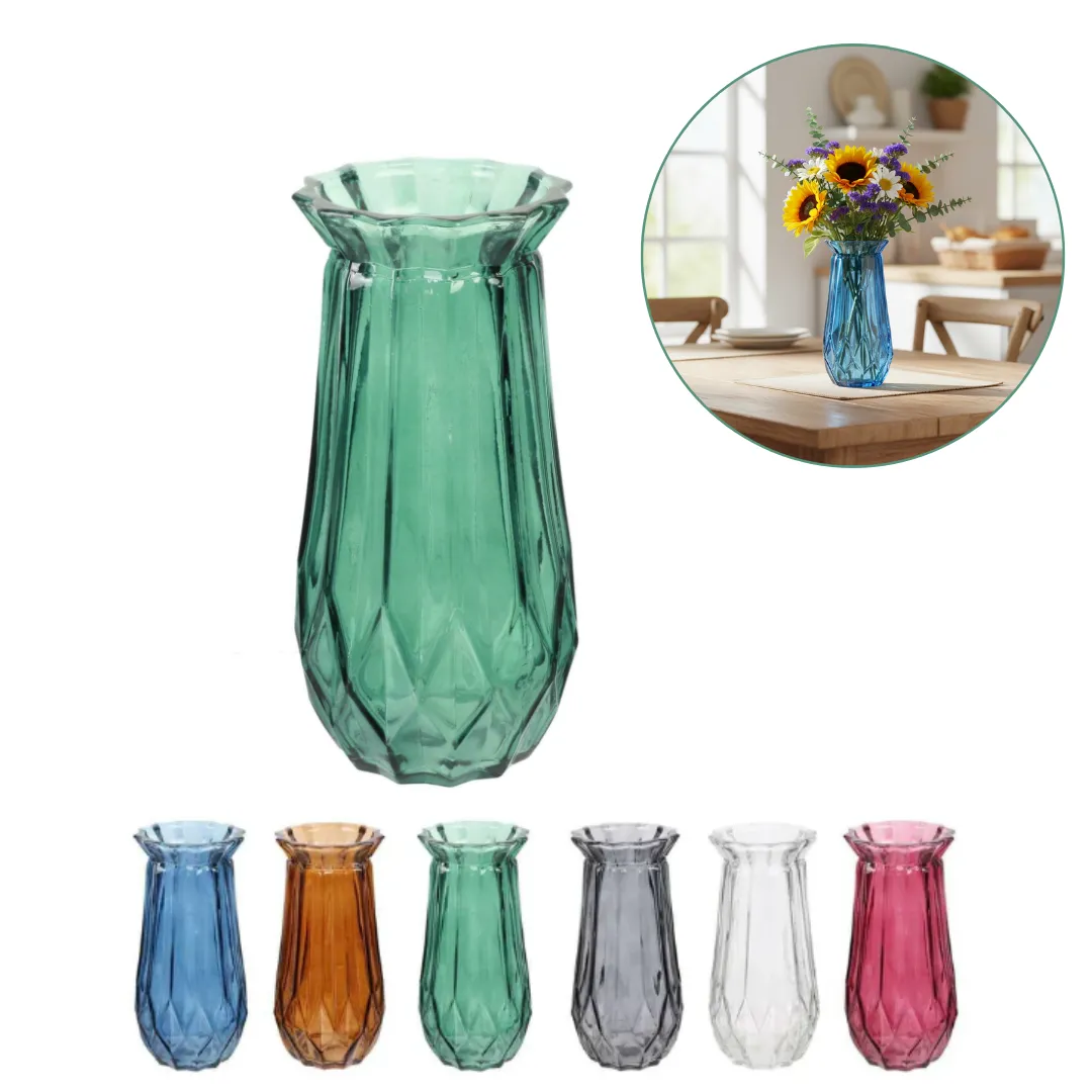 Vase décoratif en verre ou cristal, élégant pour la maison et décoration intérieure (colleur aléatoire)