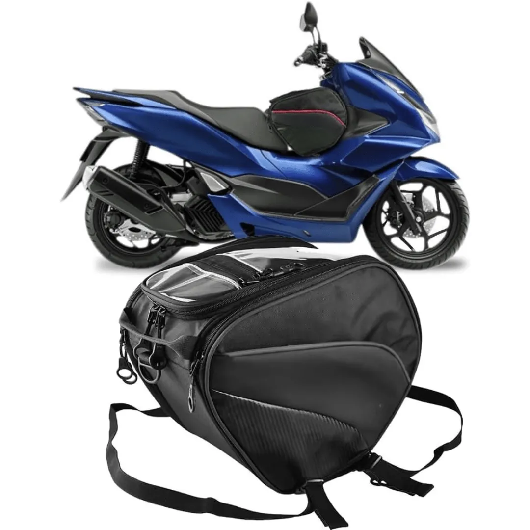 Sacoche de moto et scooter à fixation tunnel, universelle et pratique (colleur aléatoire)