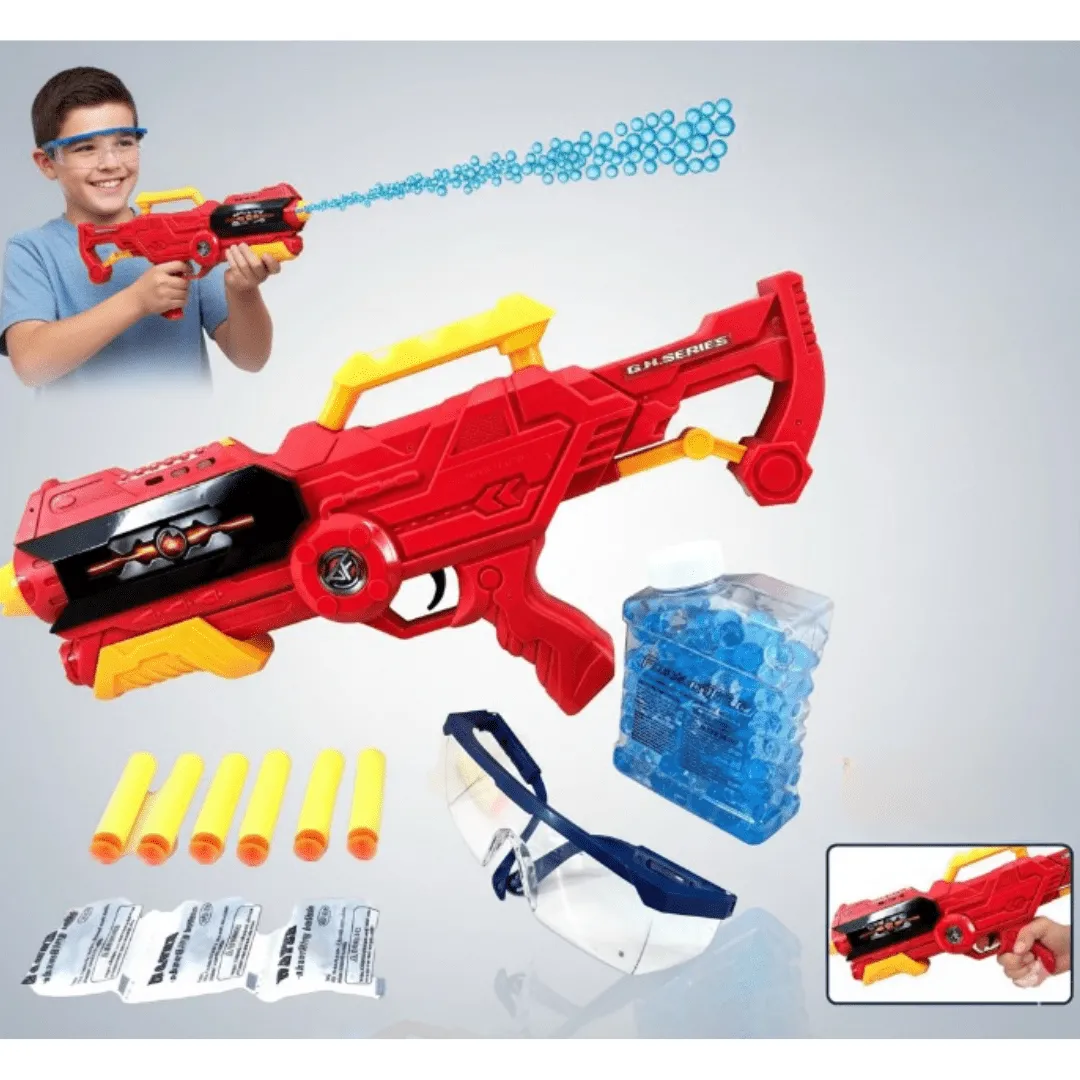 Pistolet jouet pour enfants lançant fléchettes en mousse et billes d’eau