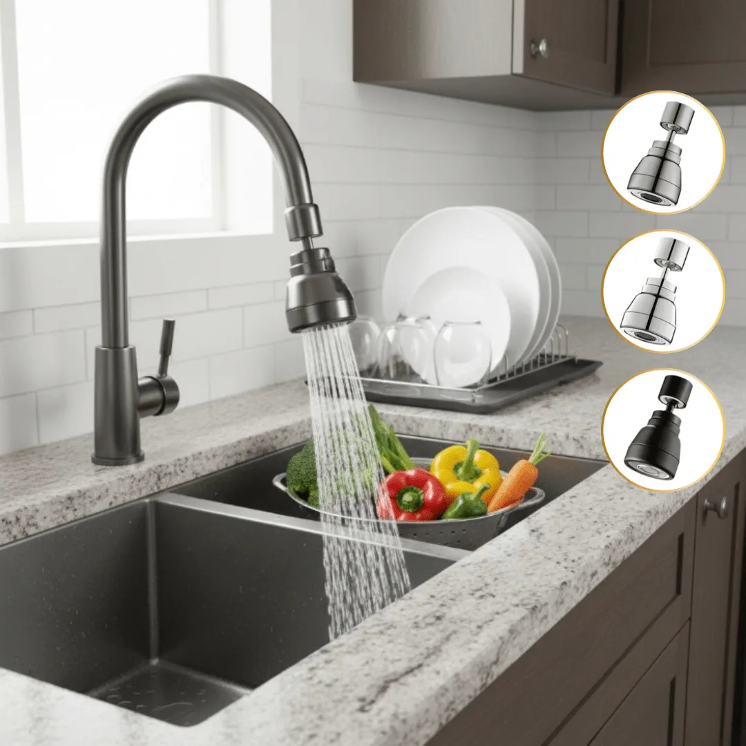 Rallonge de robinet en métal pivotante 360° avec aérateur – douchette pour évier de cuisine (colleur aléatoire)