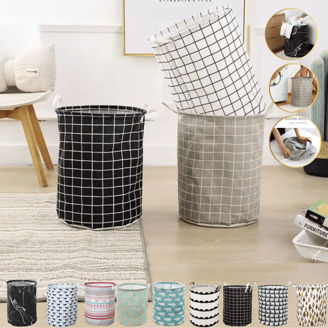 Panier à linge pliable – panier de rangement pratique pour vêtements sales (colleur Design aléatoire)