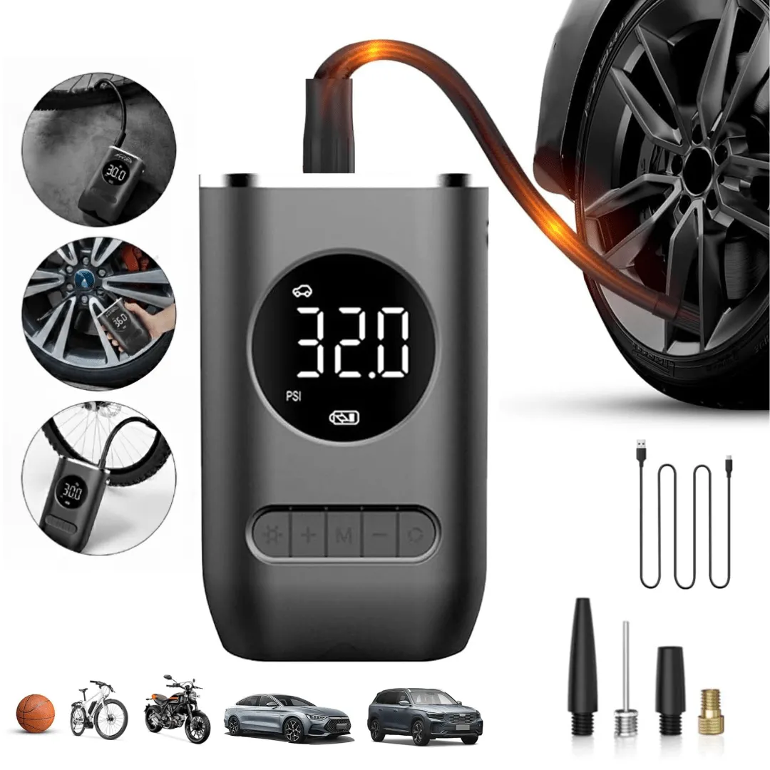 Compresseur d’air portable numérique – pompe électrique puissante pour pneus