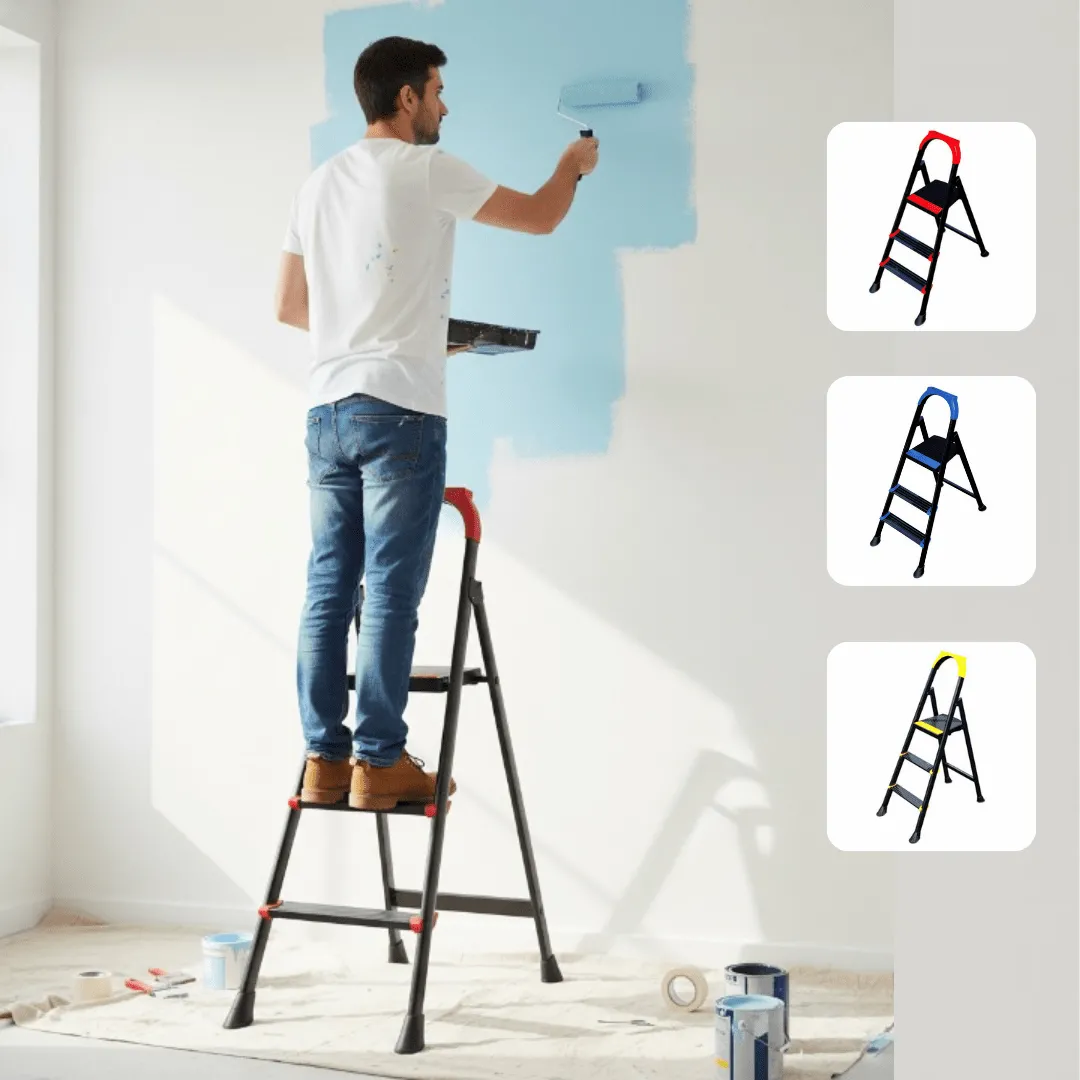 Échelle pliable 3 marches – solide et sécurisée pour usage domestique et professionnel (colleur aléatoire)