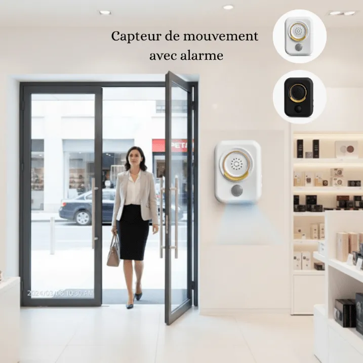 Capteur de mouvement autonome – fonctionnant sur batterie, sans fil et facile à installer (colleur aléatoire)