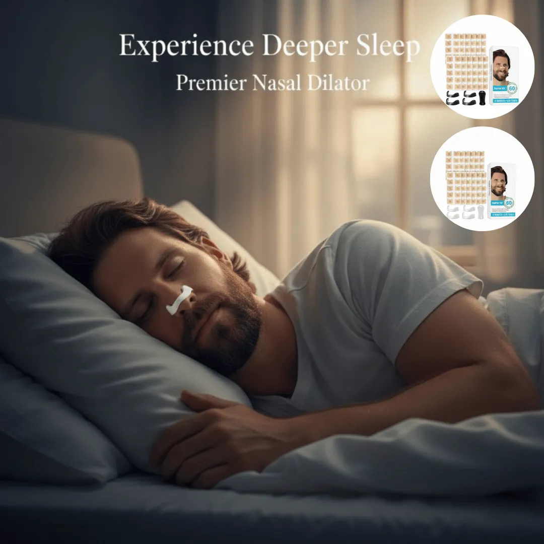 Kit de bandelettes nasales anti-ronflement avec étui – Améliore la respiration et le sommeil (colleur aléatoire)