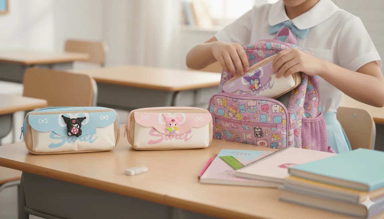 Trousse scolaire tout-en-un – Fonctionnelle et mignonne pour enfants (colleur aléatoire)