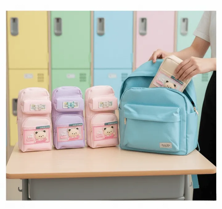 Trousse scolaire multifonction  – Pratique et mignonne pour enfants (colleur aléatoire)