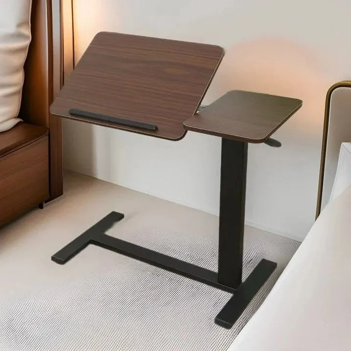 Table de chevet mobile avec roulettes – Bureau pliable et réglable pour ordinateur portable