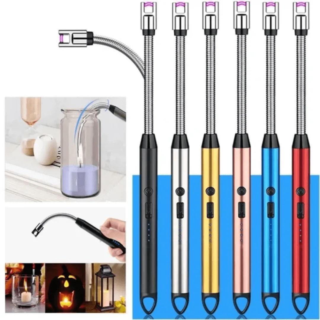 Allume-feu électrique USB – Rechargeable, flexible et résistant au vent pour barbecue et cuisine (colleur aléatoire)