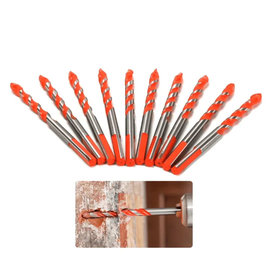 Forets percussion acier carbure, pour verre, carrelage, brique, bois.