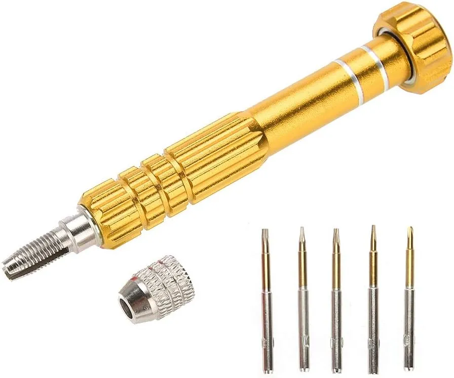 Kit tournevis de précision 5 en 1 pour lunettes, montres et bijoux.