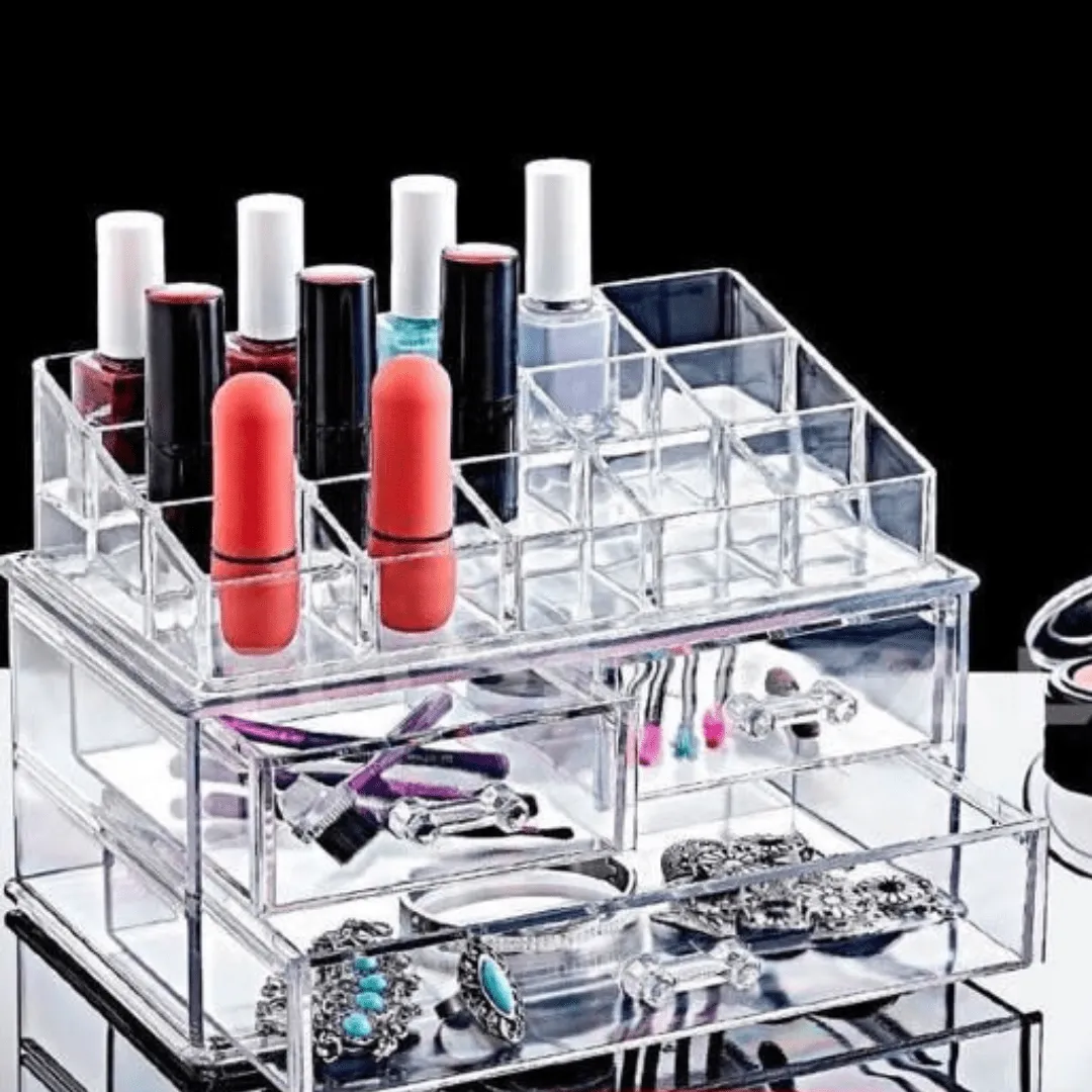 rganisateur de Maquillage 3 niveaux avec 2 tiroir cosmétiques accessoire