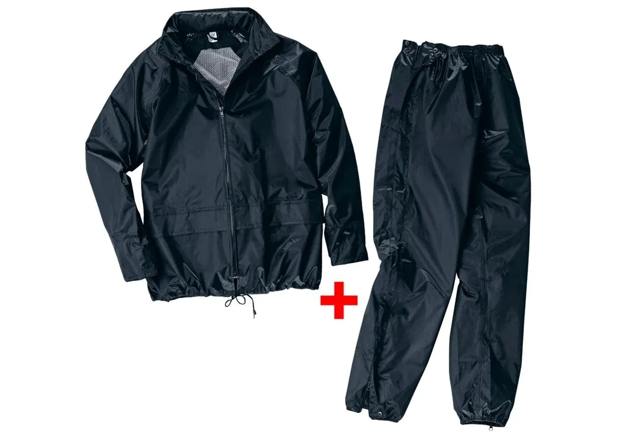 Ensemble Imperméable Noir – Veste et Pantalon de Pluie