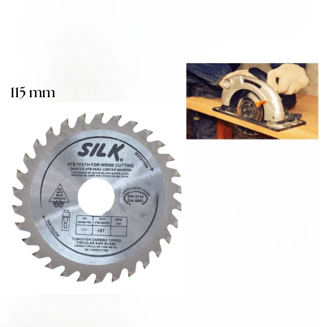 Lame de scie circulaire pour la coupe du bois - 115 mm, 40 dents en carbure de tungstène