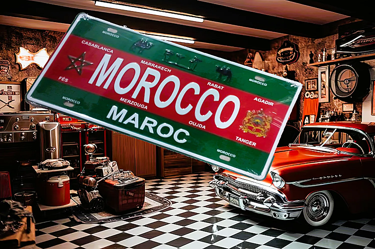 Plaque d'Immatriculation Décorative Maroc