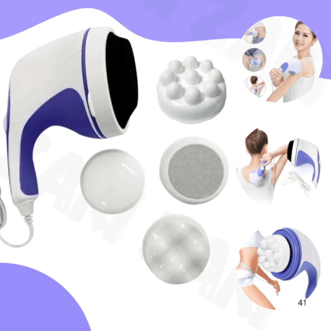 Masseur Relaxant et Tonifiant - Différentes Têtes pour Massage Anti-Cellulite et Corps Entier