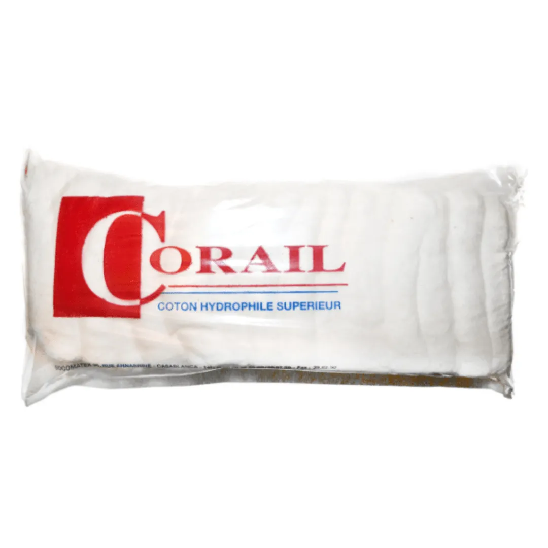 Coton médical doux et absorbant CORAIL 250g – Qualité supérieure pour soins et hygiène.