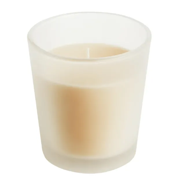 Bougie parfumée à la vanille, cire végétale en pot en verre.