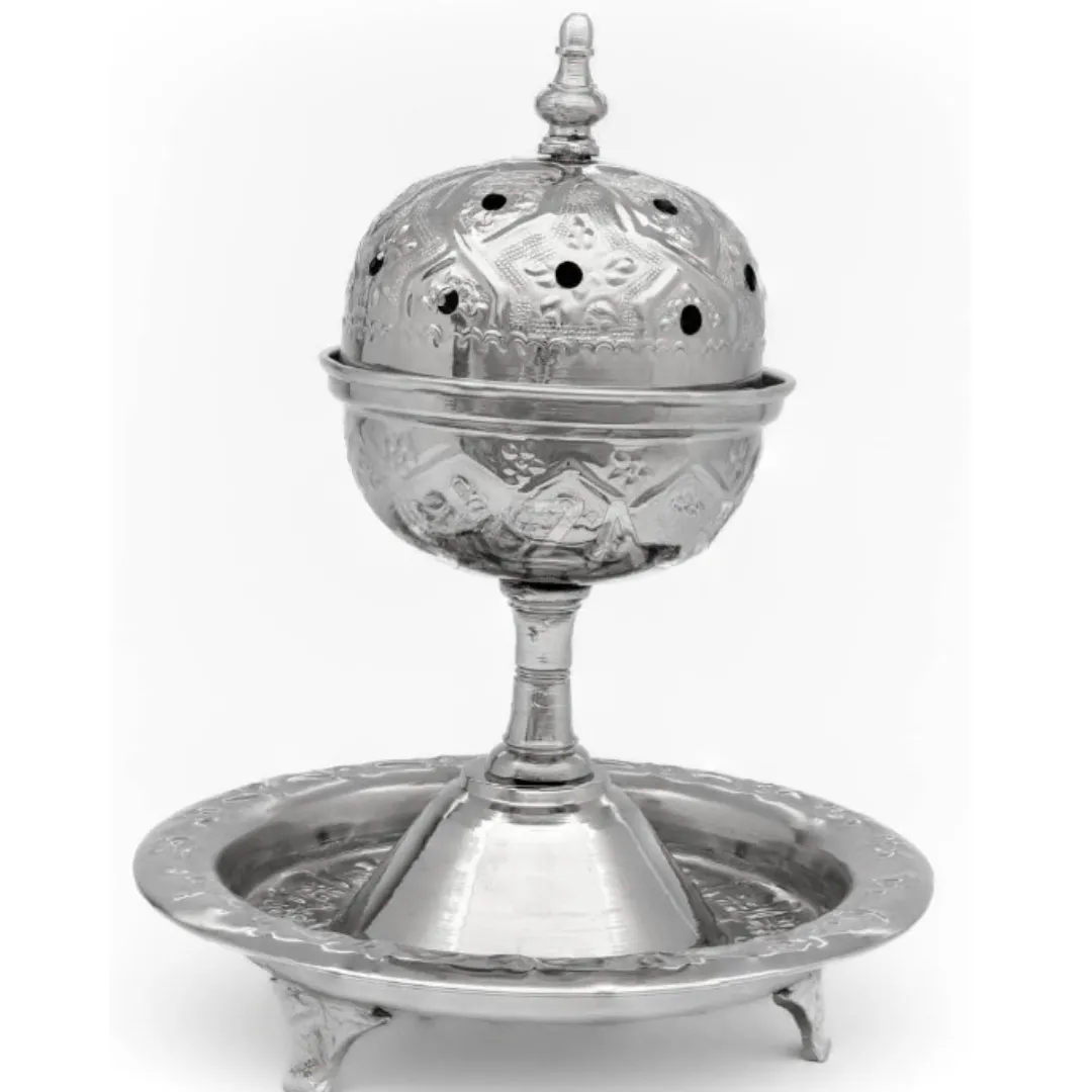 Diffuseur d'encens marocain Oud Mbakhra, un encens classique argenté