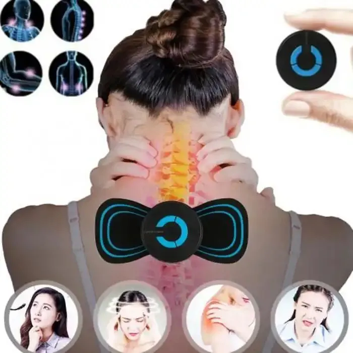 Mini Appareil de Massage Électrique Portable – Soulagement du Cou et du Dos avec Patchs Gel Autocollants