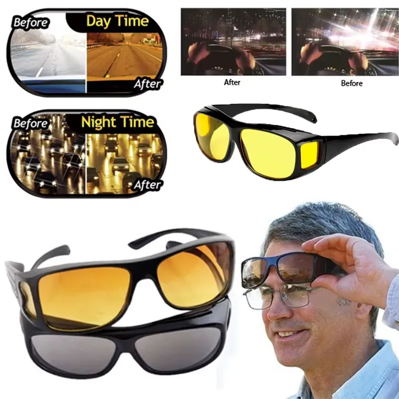 Lot de 2pcs Sur-lunettes HD – Pour Conduite Nocturne et en Plein Soleil