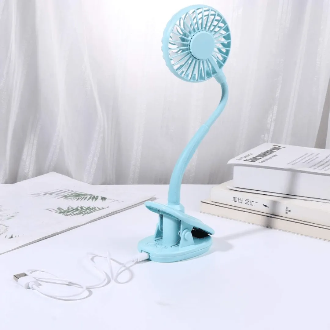 Ventilateur USB de Bureau Polyvalente avec lampe et Clip LED pour Lecture et Veille
