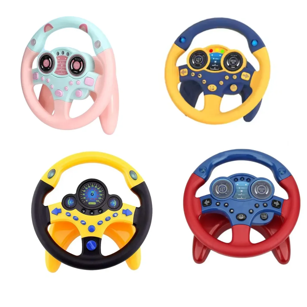 Volant électrique pour enfants, avec lumière, son et fonction vocale, jouet éducatif.