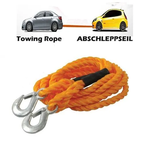 Corde de remorquage 4m – Capacité 1500 kg, indispensable pour le dépannage automobile.