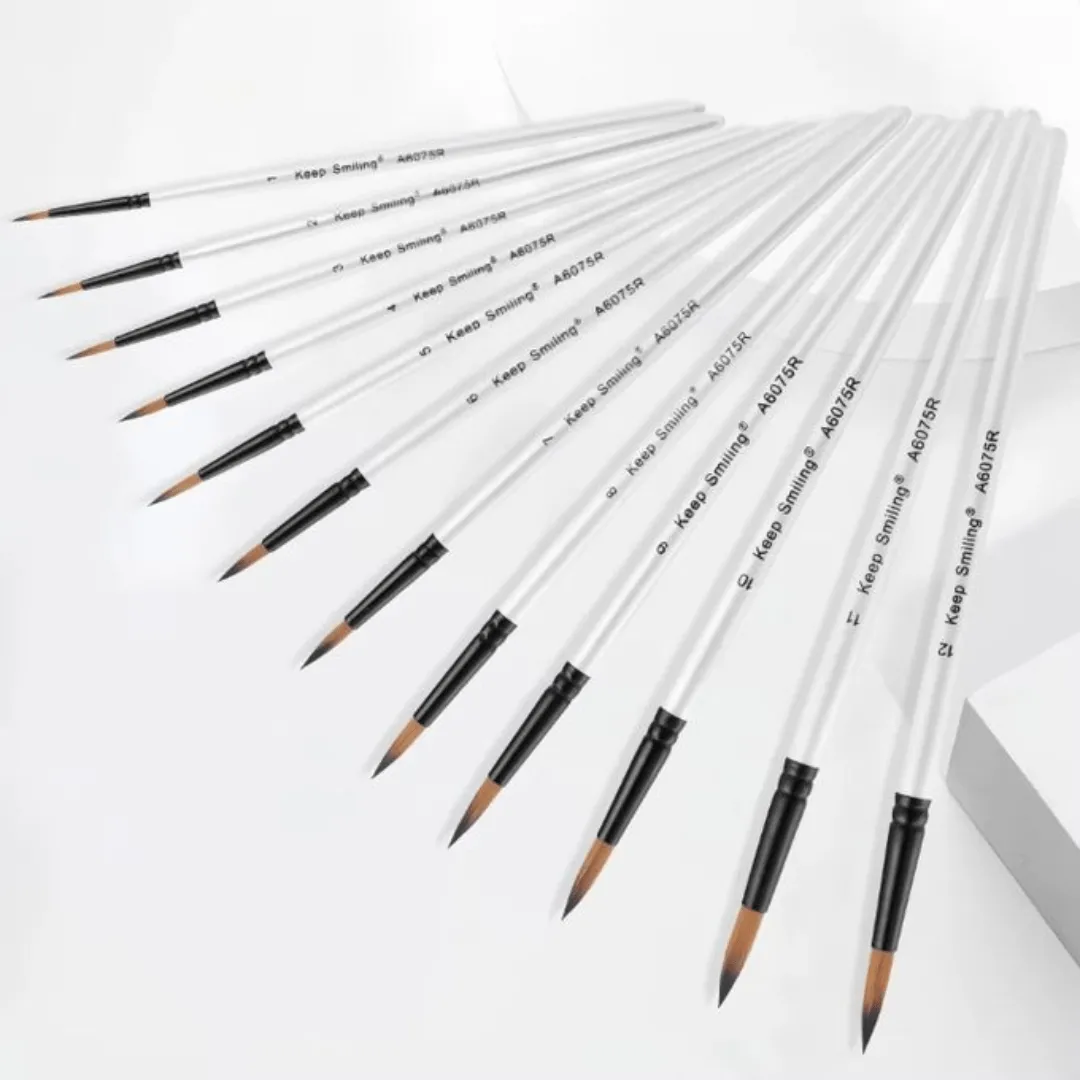 Set de pinceaux pour artiste – 12 pièces pour peinture et œuvres créatives.