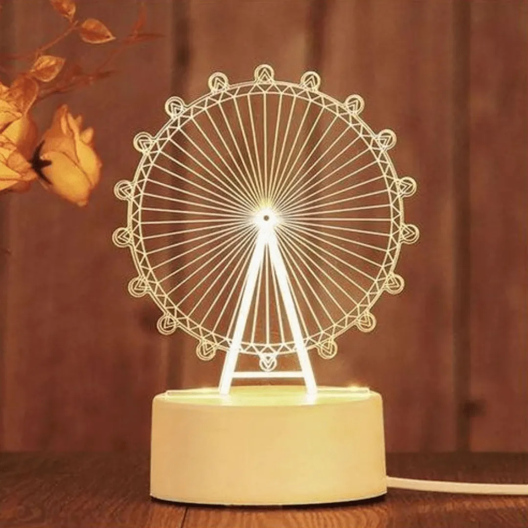 Lampe LED 3D en forme de cercle - Veilleuse USB au design élégant et sophistiqué
