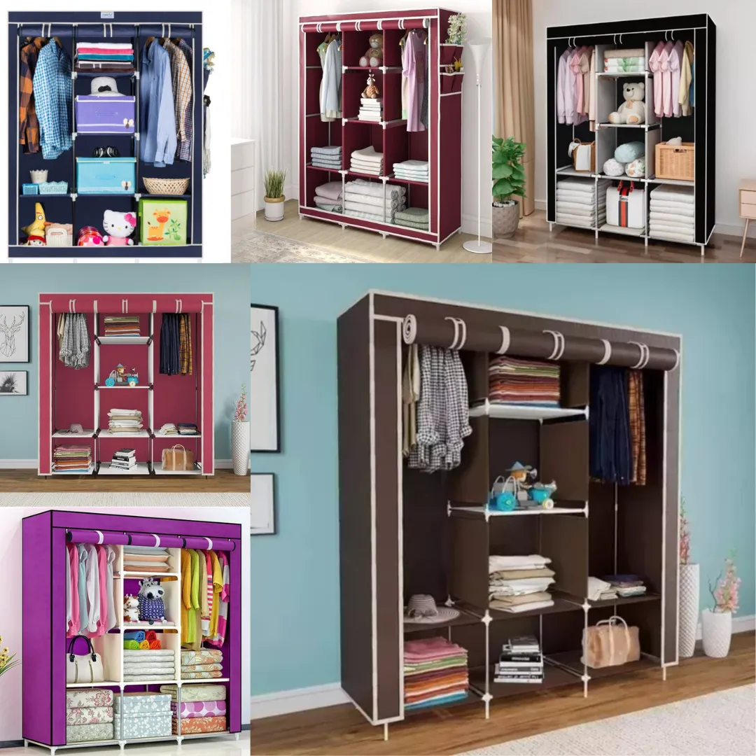 Armoire pliante pour vêtements, idéale pour le rangement (colleur aléatoire)