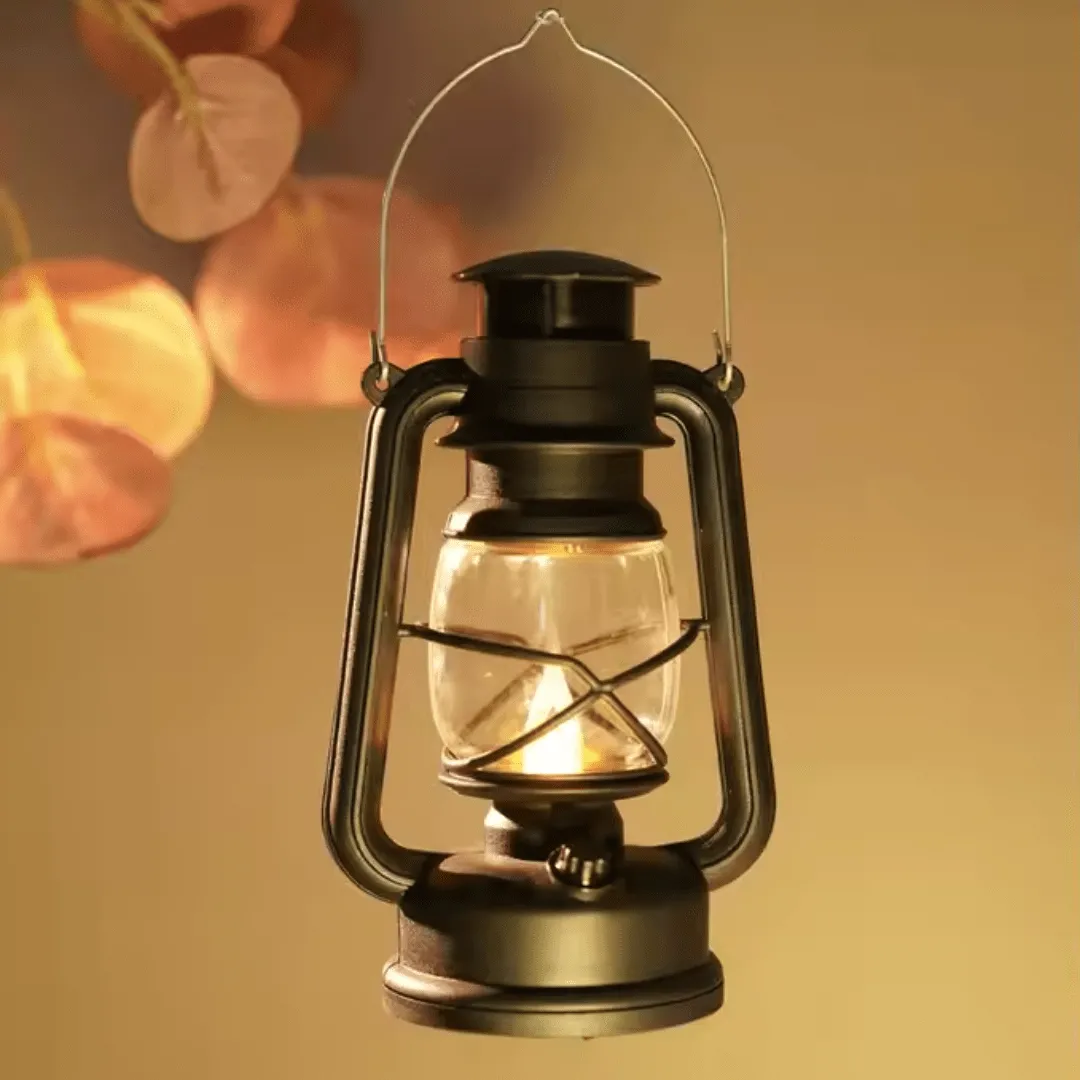 Lanterne vintage à bougie LED, lumière d’ambiance idéale pour le camping et les décorations de Noël.