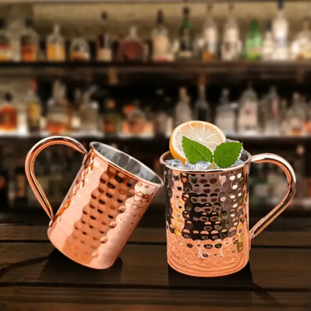 Mug en acier inoxydable plaqué cuivre, grande capacité, parfait pour les boissons, l'eau et le thé.