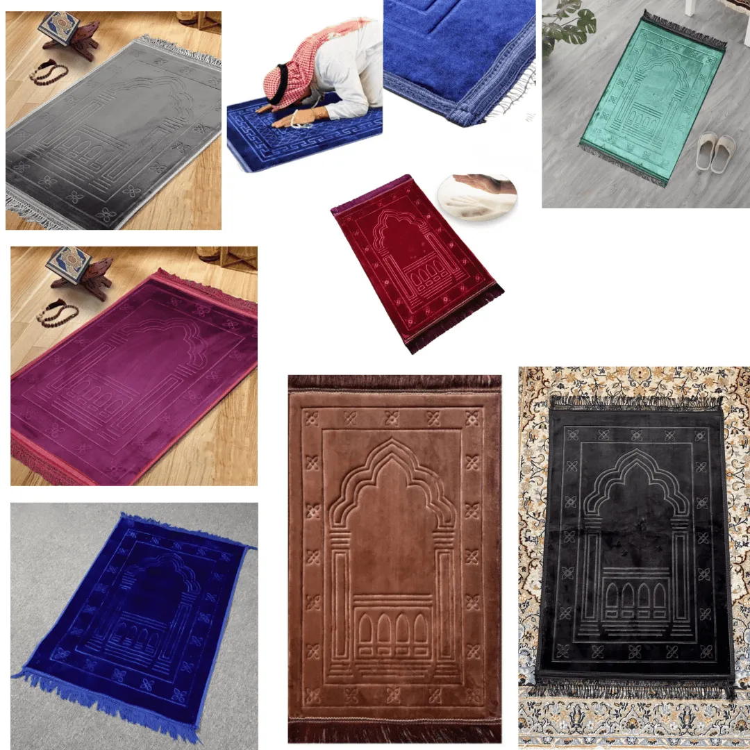 Tapis de prière en mousse à mémoire de forme, épais et antidérapant pour un confort optimal (colleur aléatoire)