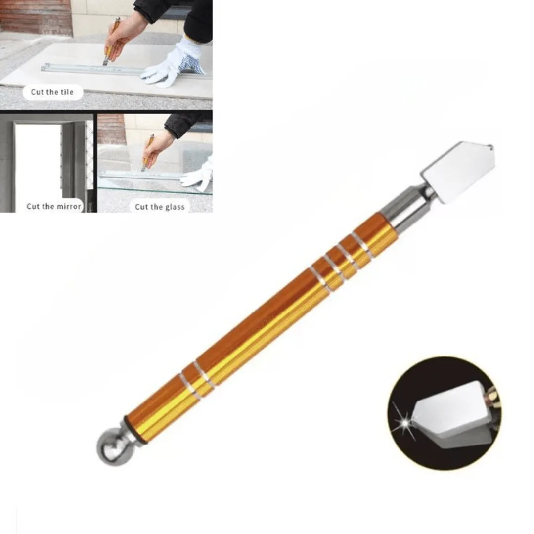 Cutter à verre portable en alliage d'aluminium, avec rouleau diamanté, parfait pour découper le verre, le carrelage et les miroirs.