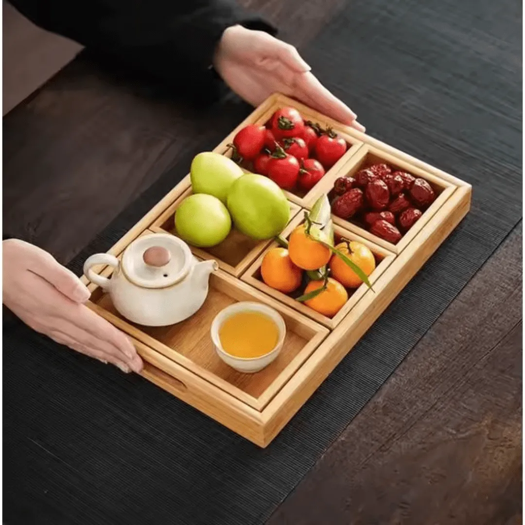Set de 5 plateaux de service – Idéals pour le petit-déjeuner et autres utilisations.