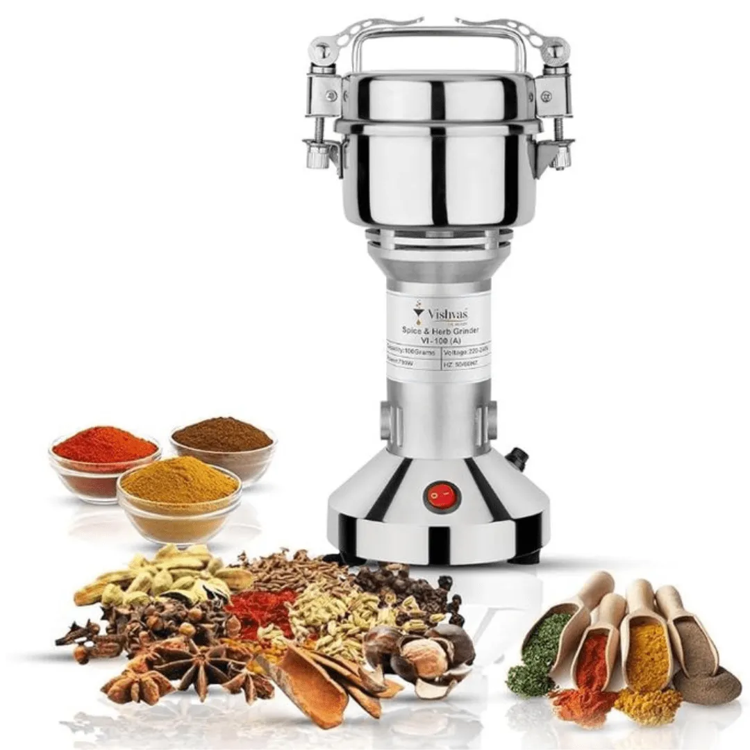 Moulin à épices électrique portable, idéal pour moudre céréales, herbes et autres épices facilement.