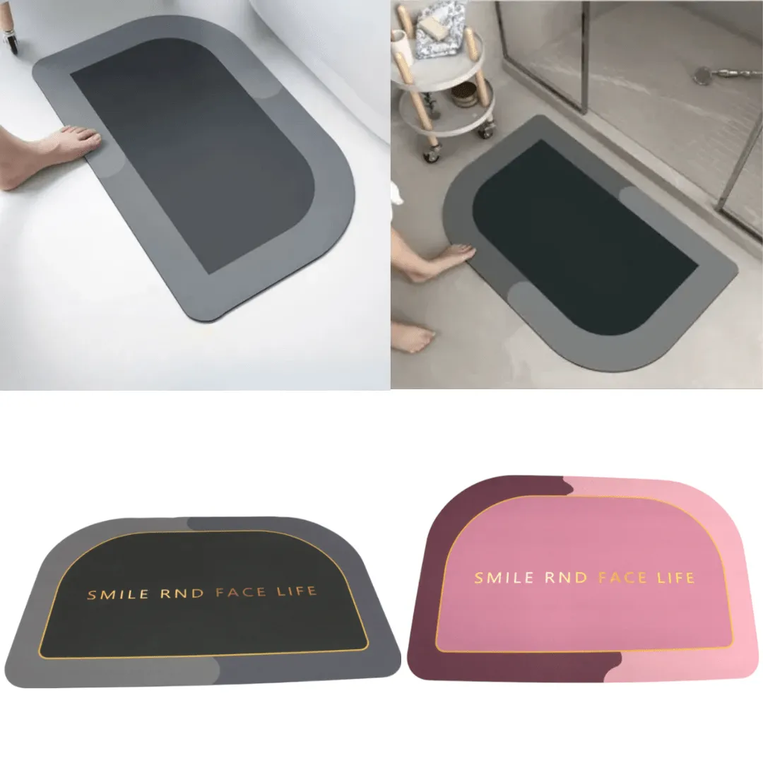 Tapis de bain antidérapant, à séchage rapide et absorbant, 57,5 ​​x 37,5 cm (colleur aléatoire)