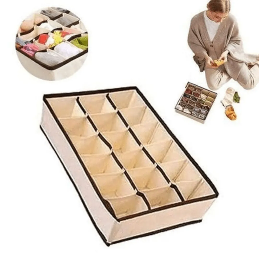 Boîte de rangement pliable 24 compartiments , idéale pour sous-vêtements et chaussettes