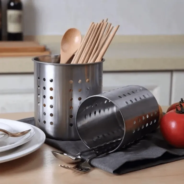 Set de 2 supports pour ustensiles de cuisine en inox antirouille, pour une organisation optimale.