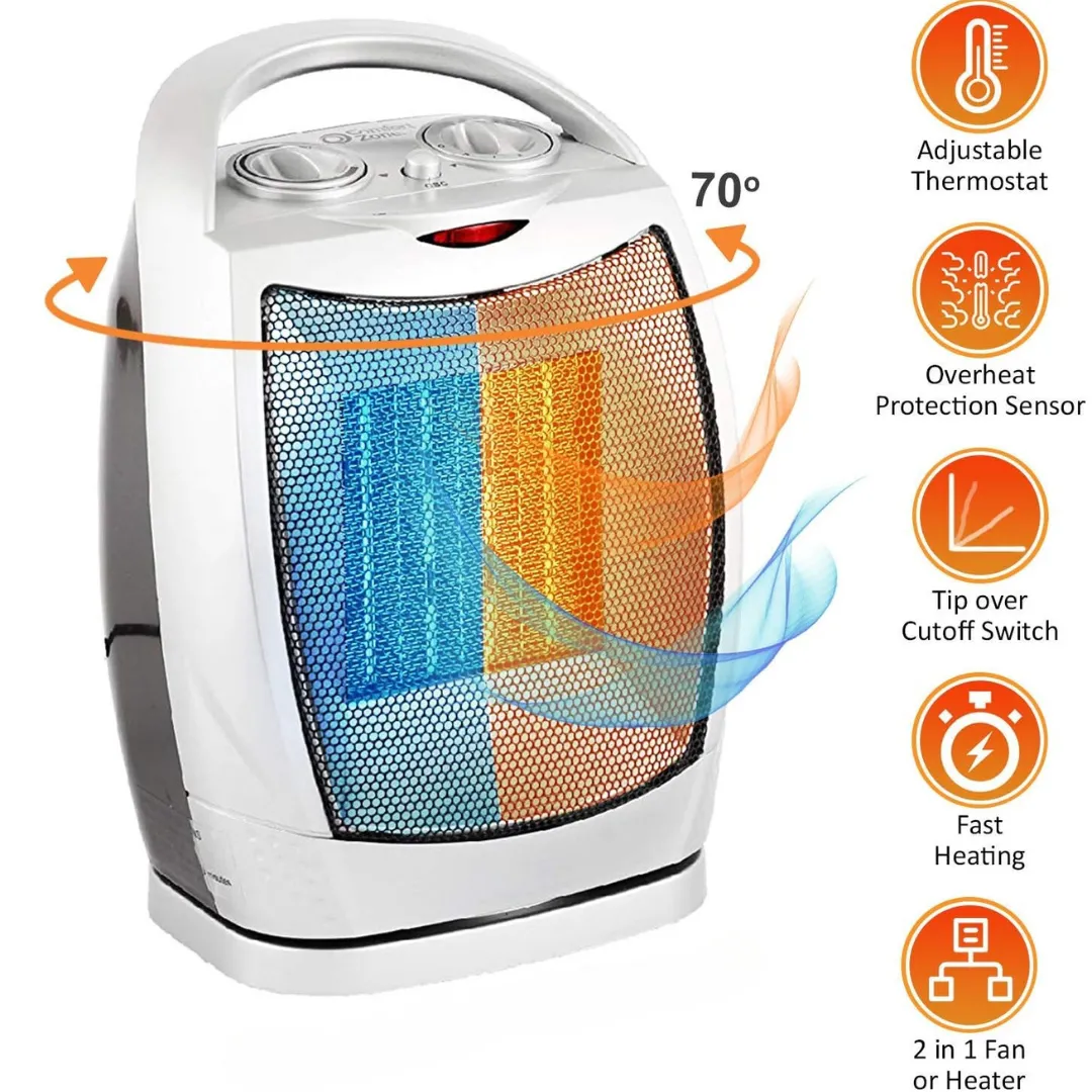Chauffage et refroidissement oscillants avec protection thermique et thermostat ajustable