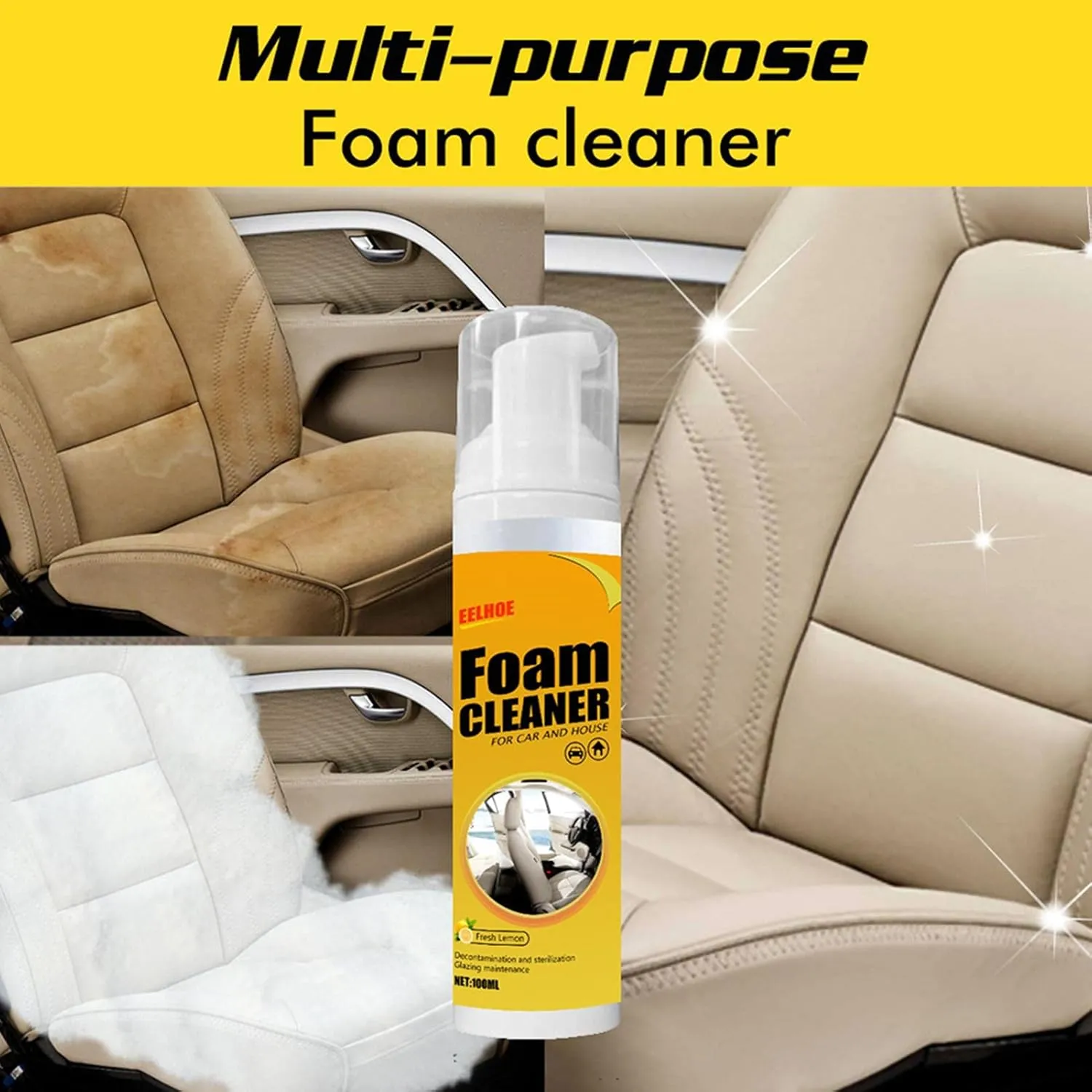 Spray nettoyant en mousse 100ml – Puissant et multi-usages pour toutes surfaces.