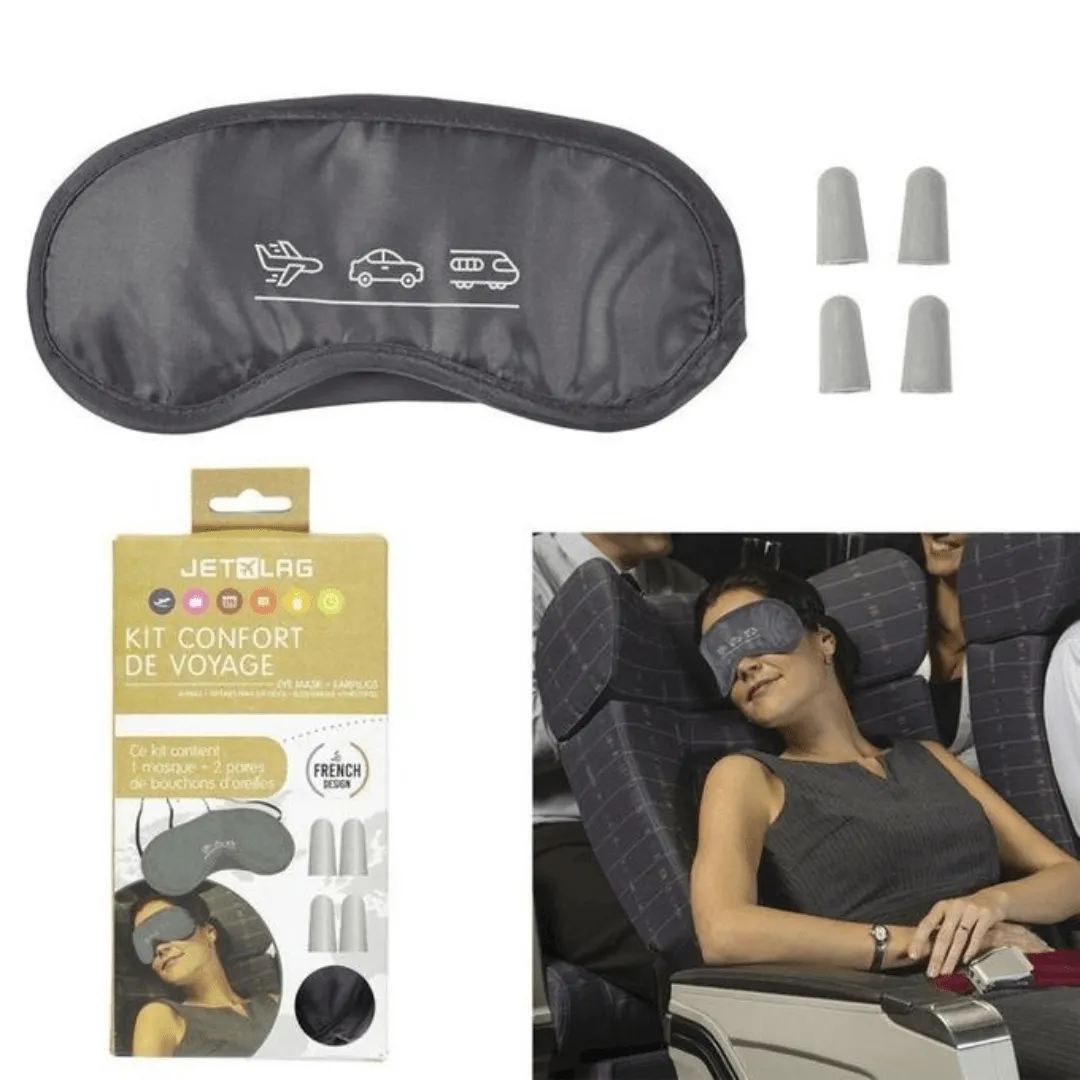 Masque de sommeil réglable bloquant la lumière, en tissu respirant, avec crochet d'oreille pour soulager la fatigue oculaire, pour hommes et femmes