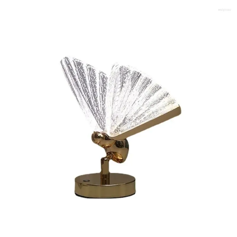 Lampe de Table Papillon, avec Abat-Jour en Fer et Acrylique