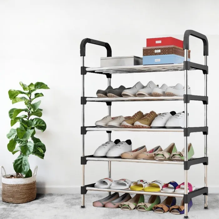 Étagère à chaussures portable à 5 niveaux pour chambre à coucher et salon