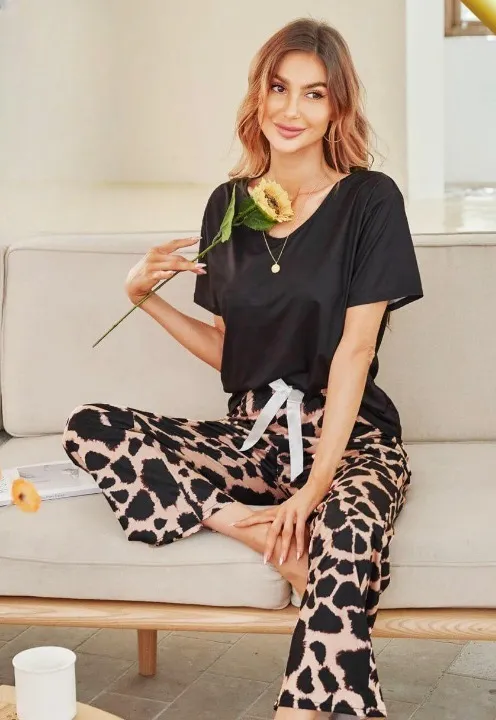 Ensemble de Pyjama à Manches Courtes pour Femme et Fille