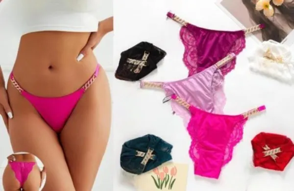 String Sexy avec Ceinture Brillante pour Femme