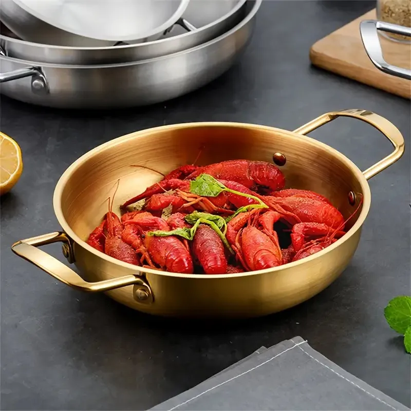 Casserole de Cuisson Polyvalente en Acier Inoxydable Pour la Maison et le Camping