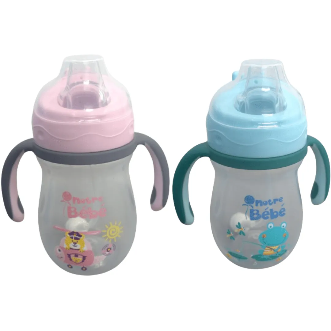 Biberon de lait Portable pour Enfants avec Paille et Poignées Doubles 270 ml